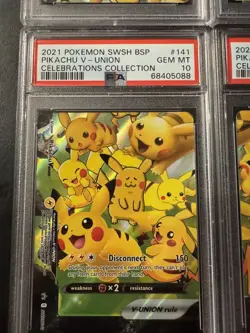 Pokemon Celebrations Pikachu V-Union Sequential PSA 10, 9, 10, 10 Set of 4 - Image 3