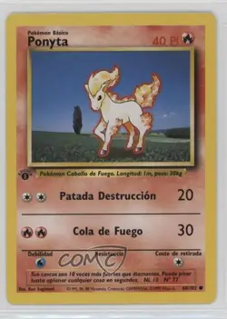 Ponyta Spanish 1st Ed. Pokemon Base Set #60 1999 - Image 1