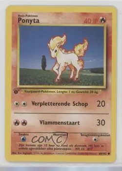 Ponyta Dutch 1st Ed. Pokemon Base Set #60 1999 - Image 1