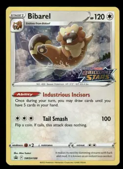 Pokemon Cards Bibarel SWSH188 SWSH Black Star Promo LP - Image 1
