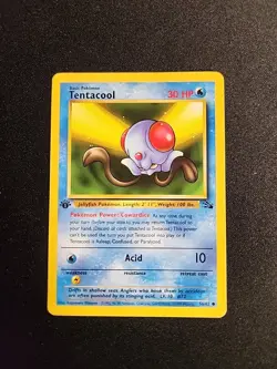 1999 Pokemon Fossil-First Edition Tentacool 56/62 - Image 1