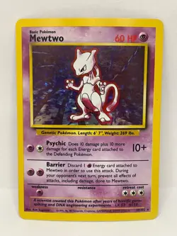 Mewtwo Holo Rare Pokemon TCG Base Set Unlimited 10/102 MP - Image 1