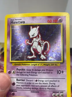 Mewtwo Holo Rare Pokemon TCG Base Set Unlimited 10/102 MP - Image 2