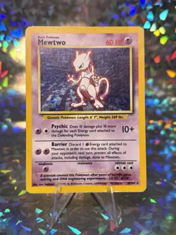 Pokemon TCG Mewtwo Base Set 10/102 Holo Unlimited Holo Rare HEAVILY PLAYED - Image 3