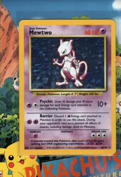 Pokemon TCG Mewtwo 10/102 1999 Unlimited Base Set wotc Holo Rare MP - Image 1