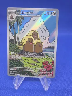 Pokemon SV08 Surging Sparks Alolan Dugtrio 208/191 Illustration Rare NM - Image 1
