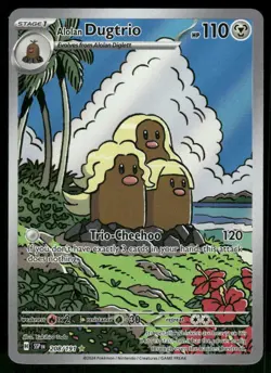Alolan Dugtrio 208/191 Illustration Rare Holo NM Pokemon SV08: Surging Sparks - Image 1
