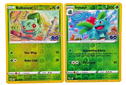 Bulbasaur 001/078 & Ivysaur 002/78 Pokemon GO Reverse Holo 2022 TCG Pokemon NM - Image 1