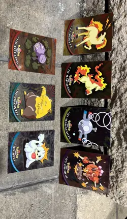 Lot of 7 cards. 2000 Topps Series 2 Pokemon Blue Logo TV Animation Edition Foil - Image 1