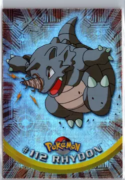 2000 Topps Pokemon TV Animation Edition Series 2 Rhydon #112 Holo Foil Blue Logo - Image 1