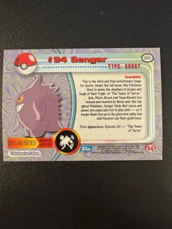 Pokemon Gengar #94 Holo Foil 2000 Topps TV Animation Edition Series 2 - Image 2