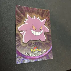 2000 Topps Pokemon TV Animation Edition Series 2 HOLO FOIL #94 GENGAR blue Logo - Image 2