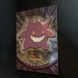 2000 Topps Pokemon TV Animation Edition Series 2 HOLO FOIL #94 GENGAR blue Logo - Image 3