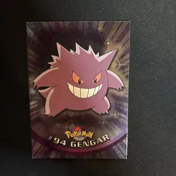 2000 Topps Pokemon TV Animation Edition Series 2 HOLO FOIL #94 GENGAR blue Logo - Image 4