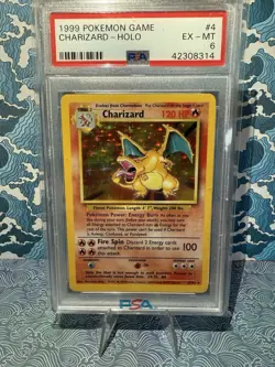 CHARIZARD 1999 POKEMON CARD TCG BASE SET HOLO 4/102 PSA 6 - Image 1