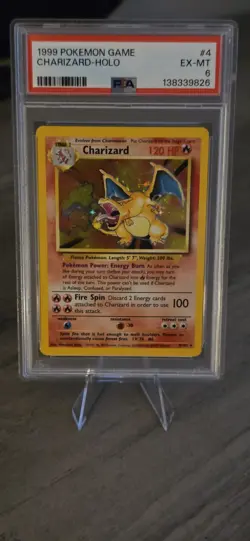 CHARIZARD HOLO BASE SET UNLIMITED 4/102 PSA 6 1999 POKEMON - Image 1