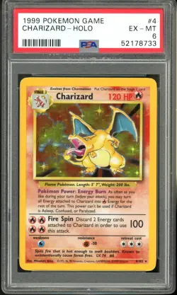 1999 Pokemon Base Set 4/102 Charizard Holo PSA 6 - Image 1