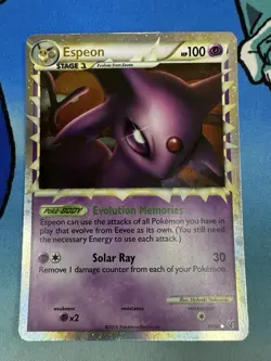 Espeon 81/90 Prime Heartgold Soulsilver Undaunted Ultra Rare Pokemon Card - Image 1