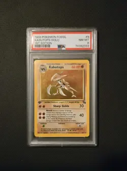 1999 Pokemon - 1st Edition Fossil Kabutops Holo Rare WoTC Card - PSA 8 NM/Mint - Image 1