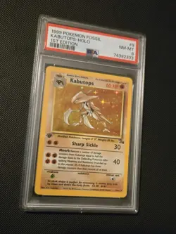 1999 Pokemon - 1st Edition Fossil Kabutops Holo Rare WoTC Card - PSA 8 NM/Mint - Image 2