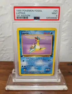 1999 Pokemon 1st Edition Fossil LAPRAS Non-holo Card #25/62 PSA 9 - Mint - Image 1