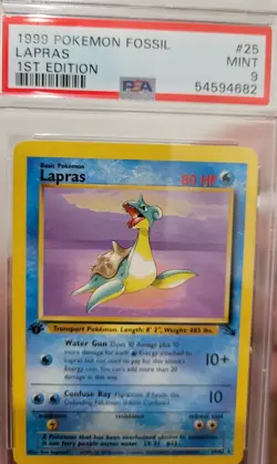 1999 Pokemon 1st Edition Fossil LAPRAS Non-holo Card #25/62 PSA 9 - Mint - Image 4