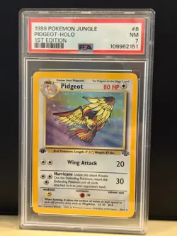 1999 Pokemon Jungle Holo ** 1ST ED ** Pidgeot 8/64 PSA 7 NM - Image 1