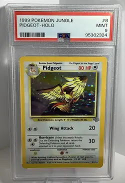 Pokemon TCG Vintage 1999 PIDGEOT Jungle 8/64 Unlimited Holo PSA 9 - Image 1