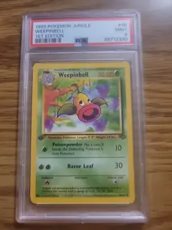 1999 Pokemon Card Weepinbell 1st Edition Jungle 48/64 WOTC PSA 9 MINT - Image 1