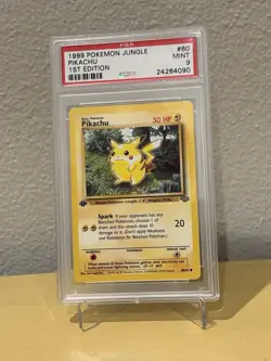 Pokemon TCG Jungle Pikachu 1st Edition 1999 Regular Card 60/64 PSA Mint 9 - Image 1