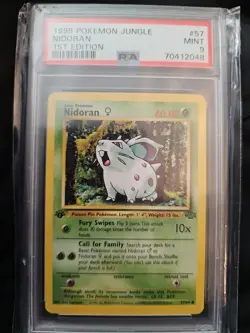 Pokemon Nidoran TCG Jungle Card 57/64 1st Edition Common PSA 9 Mint WOTC 1999 - Image 1