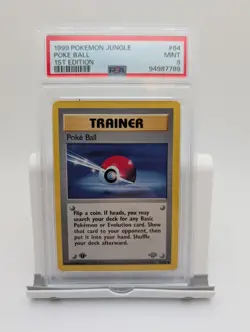1999 Pokemon Jungle PSA 9 1st Edition Mint Poke Ball Vintage Graded Card 64/64 - Image 1