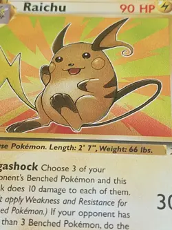 Pokemon Raichu 29/62 Fossil Unlimited Ultra Rare Non Holo Card NM - Image 3