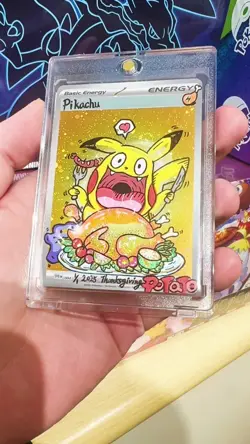 Pikachu with Grey Felt Hat 085 Sv: Scarlet Violet Promo Cards Hand draw Pika DIY - Image 2