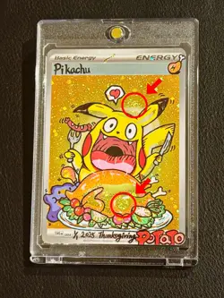 Pikachu with Grey Felt Hat 085 Sv: Scarlet Violet Promo Cards Hand draw Pika DIY - Image 3
