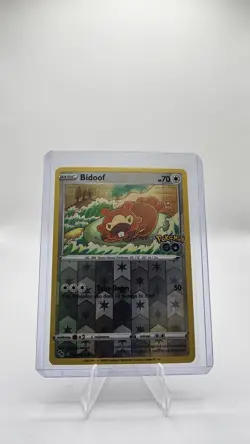 Bidoof (Ditto) Reverse Holo Unpeeled Pokemon Card 059/078 Pokemon GO 2022 - Image 1