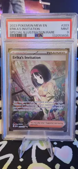 2023 POKEMON SCARLET & VIOLET 151 ERIKA'S INVITATION 203/165 SIR PSA MINT 9 - Image 2