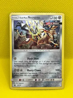 Pokemon TCG Dusk Mane Necrozma(Galaxy Swirl) SM107 Black Star Promo - Image 1