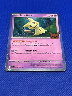 Pokemon Tcg Mimikyu(Double Swirl) 037/091 Cosmos Holo Foil Trick or Trade Promo - Image 4