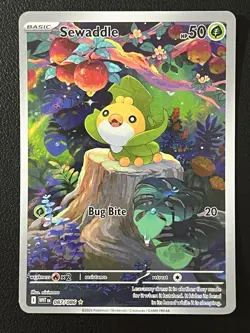 Pokemon TCG White Flare Sewaddle Full Art Illustration Rare 087/086 English - Image 1