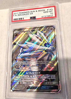 2017 Pokemon Sun & Moon Full Art Solgaleo GX 143/149 PSA 10 GEM MINT 143 - Image 1