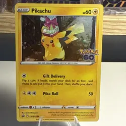 Pokemon Go Pikachu Holo Black Star Promo SWSH234 TCG W/ Swirl - Image 1