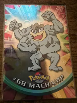1999 Pokemon Topps TV Animation Edition #68 Machamp FOIL Blue Logo 1st Edition - Image 1