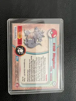Rhydon #112 HOLO Blue Label - 1999 Pokemon Topps TV Animation LP - Image 2