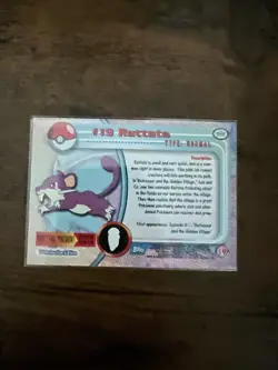 Pokemon Topps Rattata Silver Foil Series 1 #19 Blue Logo 1st Edition - Image 2