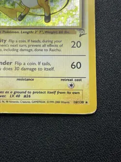 Pokemon Raichu 16/130 Base Set 2 Holo Rare HP / DMG - Image 5