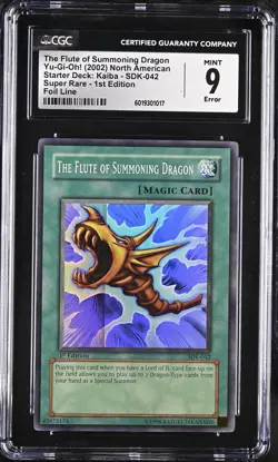 The Flute Of Summoning Dragon SDK-042 1st Edition Foil Line ERROR Yugioh CGC 9 - Image 1