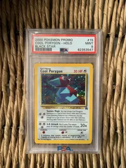 Pokemon TCG Cool Porygon 15/53 WOTC Promo Holo PSA 9 Swirl - Image 1