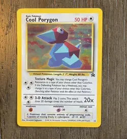 Pokemon TCG Cool Porygon Promo Holo Foil WOTC Black Star #15 2000 Vintage - Image 1