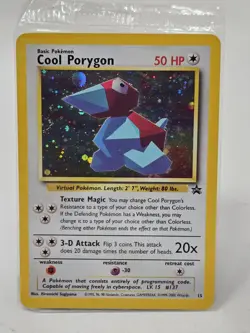 Pokemon Holo Sealed Cool Porygon 15/53 WOTC Promo Vintage Card NM Near Mint TCG - Image 1